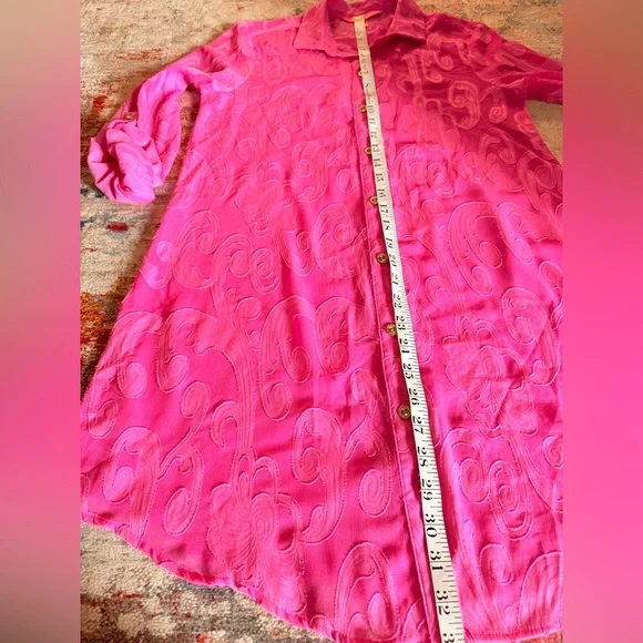 Lilly Pulitzer Natalie Roxy Pink Easy Cover Up Shirt size XXS - Picture 11 of 13